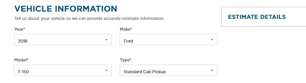 Ford F-150 Maaco paint job estimation request