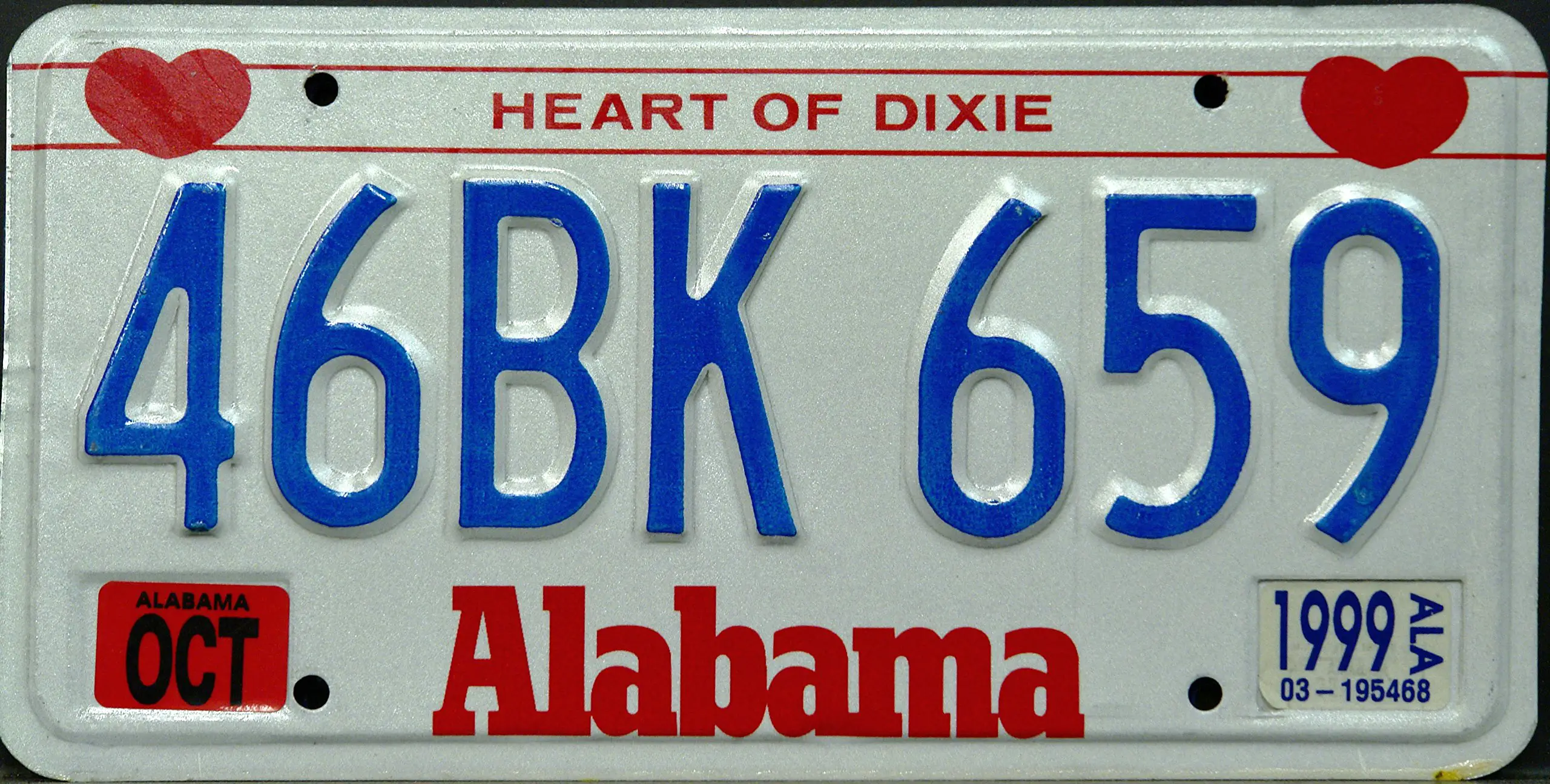 alabama plate heart of dixie