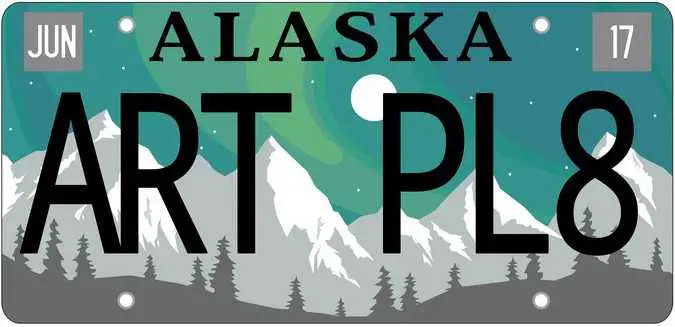 alaska license plate mountain
