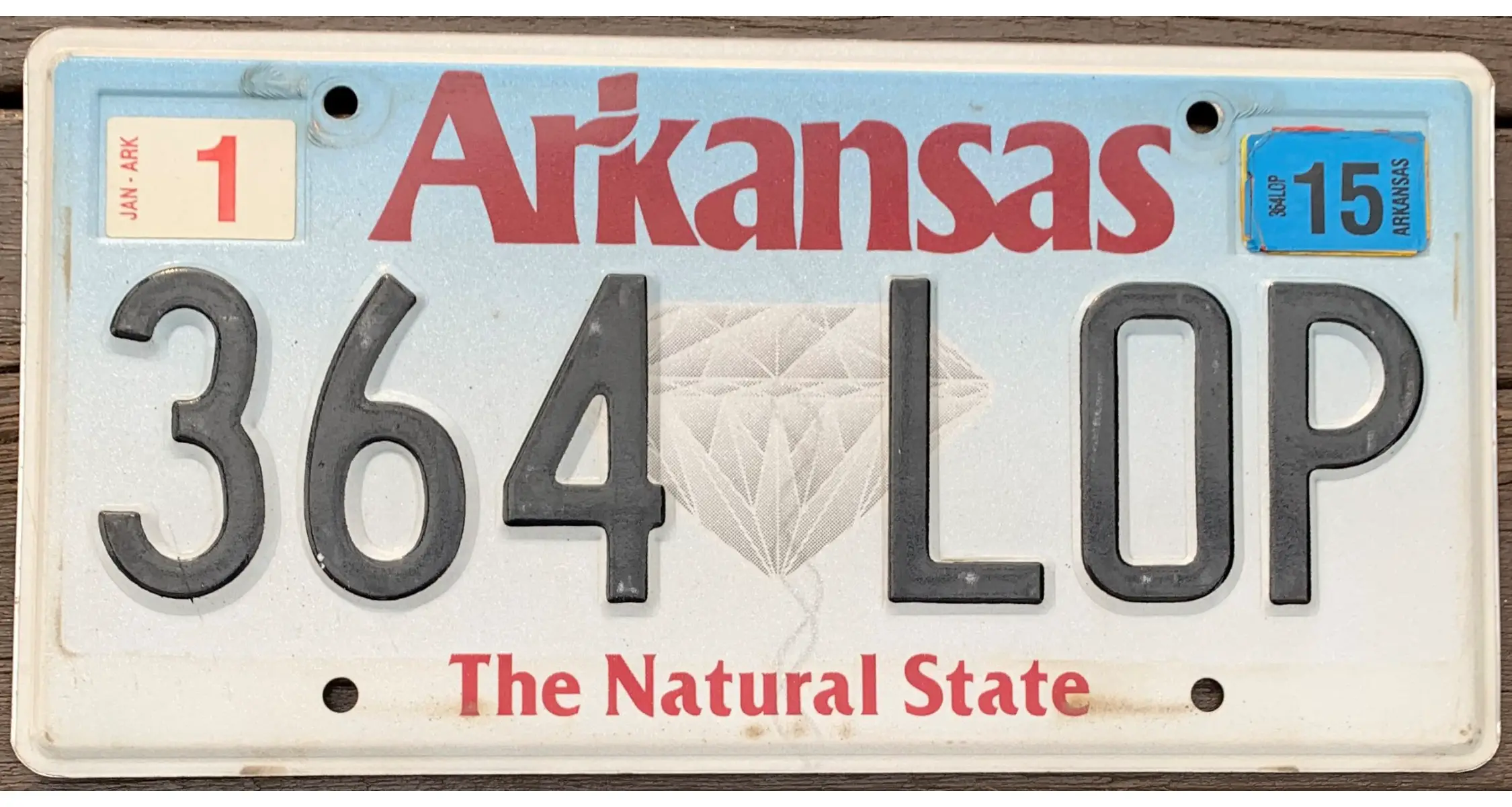 Arkansas license plate